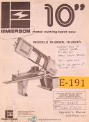 Emerson Electric-Emerson 10\", Metal Cutting Band Saw Operations Maintenance Wiring Manual-10\"-10-2000R-10-2001R-01
